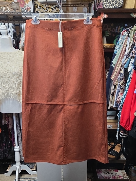 Max Studio Dresses & Skirts - Max Studio Rust Brown Midi A-Line Panel Skirt